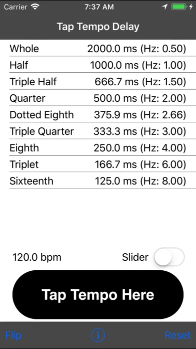 Capturas de pantalla de Tap Delay & Tempo Calculator