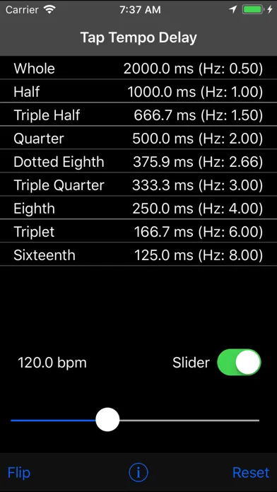 Capturas de pantalla de Tap Delay & Tempo Calculator