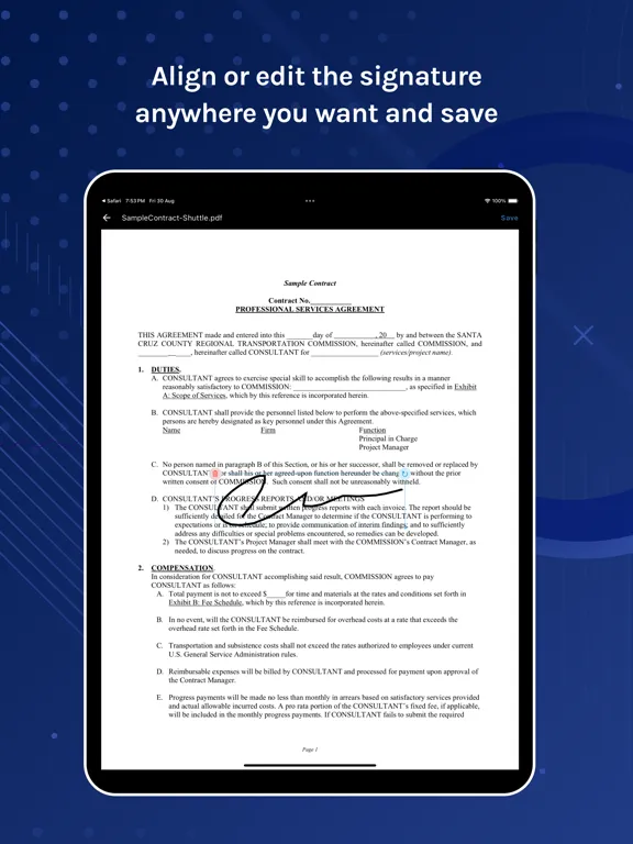 ภาพหน้าจอของ eSign Electronic Signature Doc iPad 