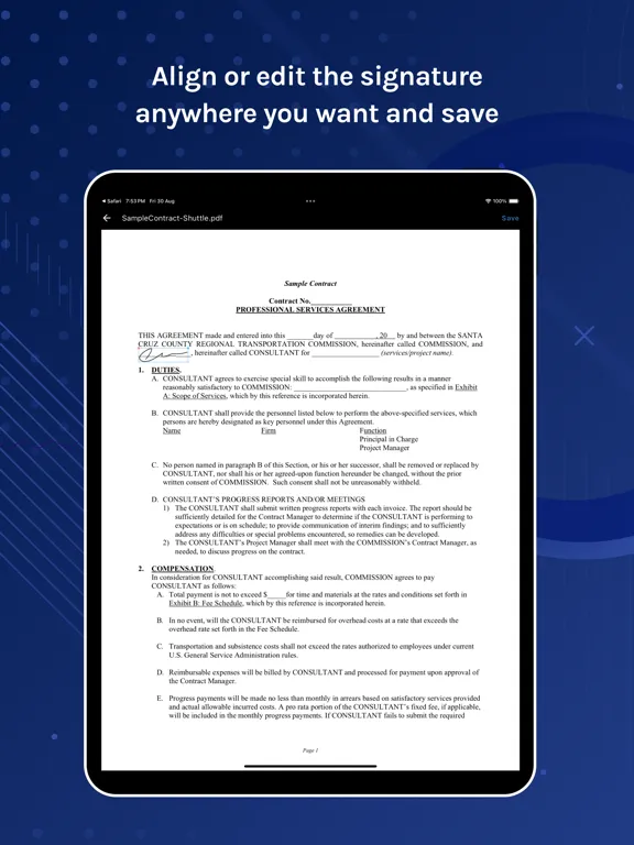 ภาพหน้าจอของ eSign Electronic Signature Doc iPad 