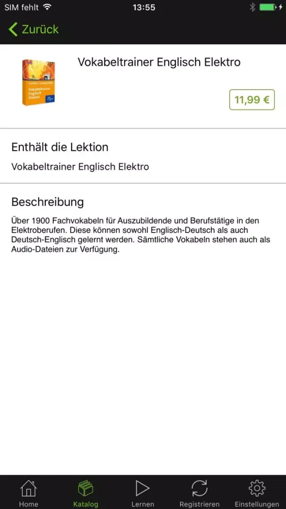 Capturas de pantalla de Vokabeltrainer Englisch Elektro