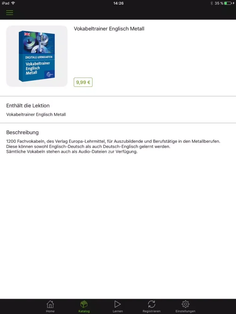 Vokabeltrainer Englisch Metall iPad  Ekran Görüntüleri