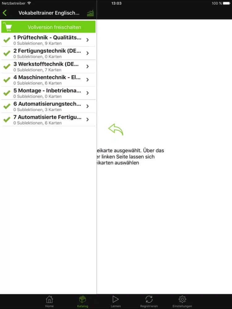 Vokabeltrainer Englisch Metall iPad  Ekran Görüntüleri