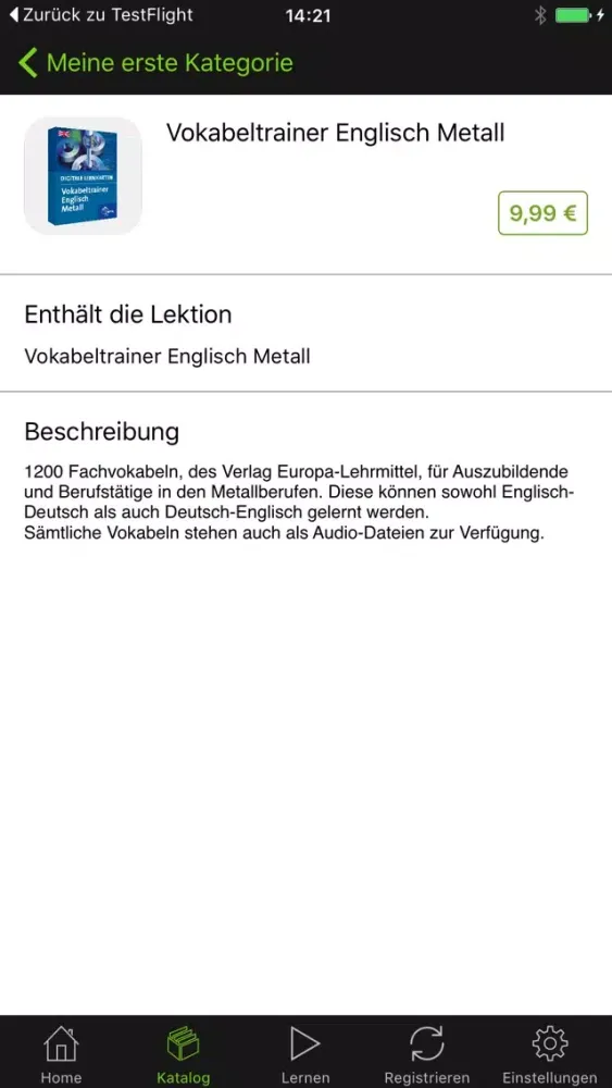 Vokabeltrainer Englisch Metall Ekran Görüntüleri