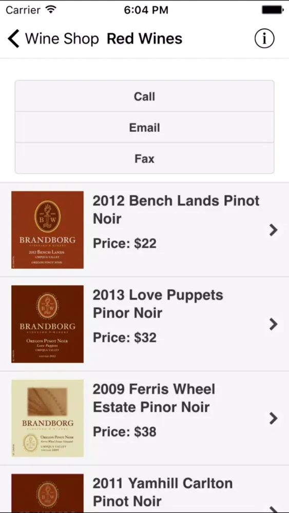 Tangkapan skrin Brandborg Wines