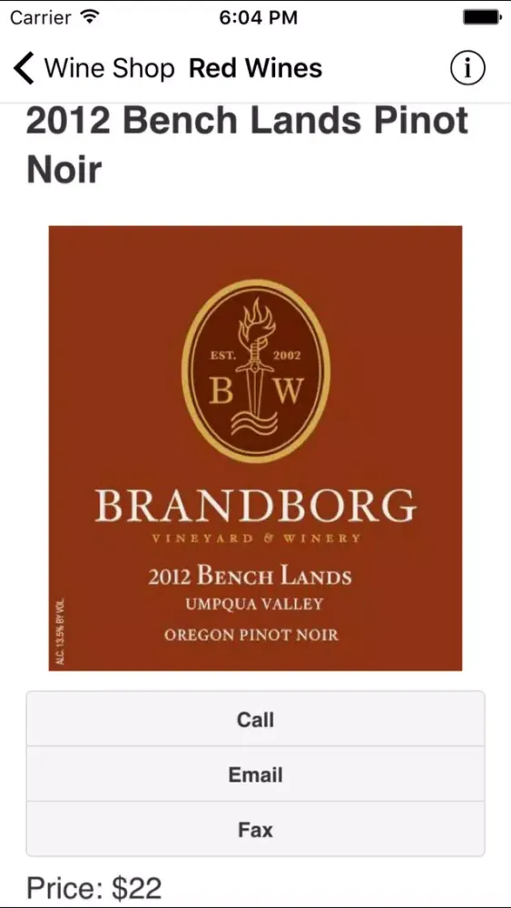 Tangkapan skrin Brandborg Wines