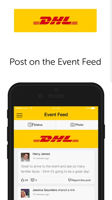 ภาพหน้าจอของ DHL Live Events App