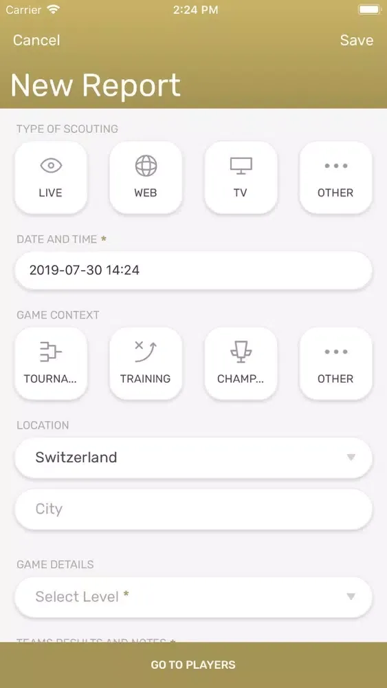 Tangkapan layar Soccer Mondial Scouting System
