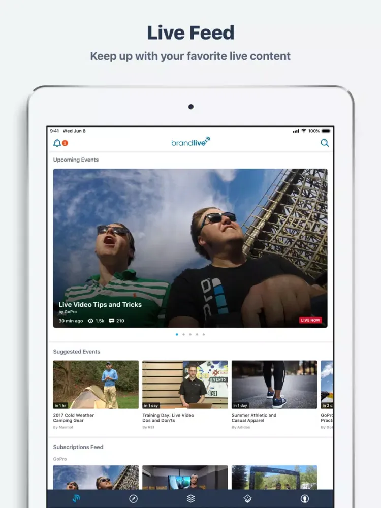Скриншоты Brandlive iPad 