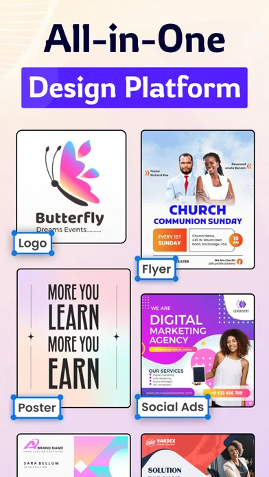 Zrzuty ekranu Graphic Design & Flyer Maker