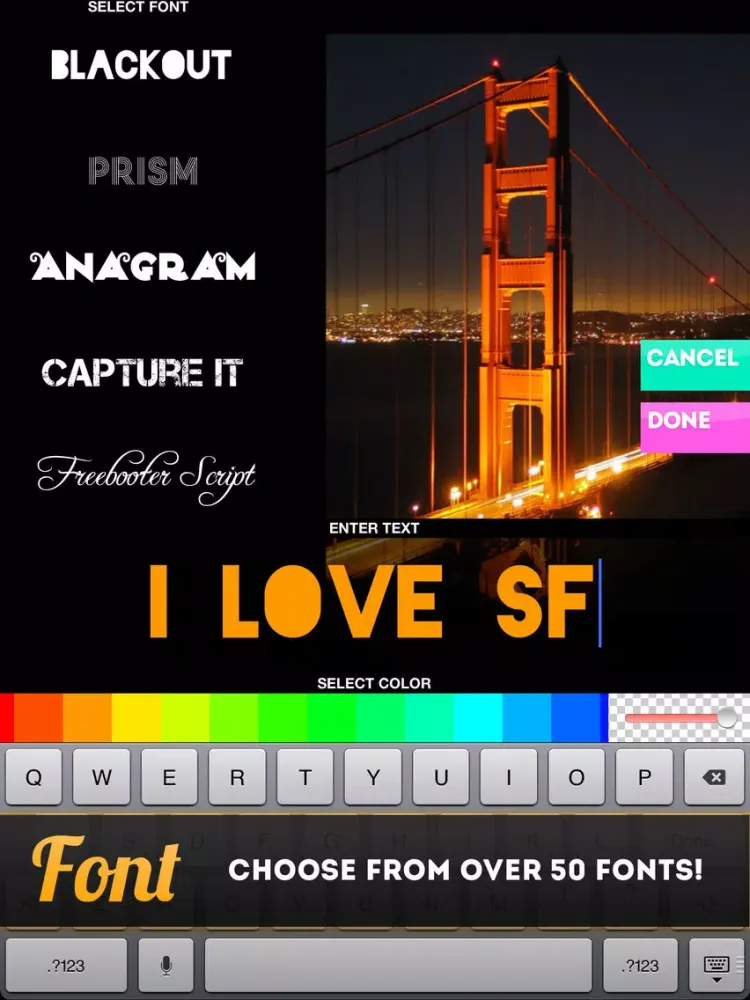 ภาพหน้าจอของ Font Free - Text Overlay for Photos iPad 