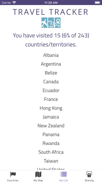 Captures d'écran de Travel Tracker - Where Next?