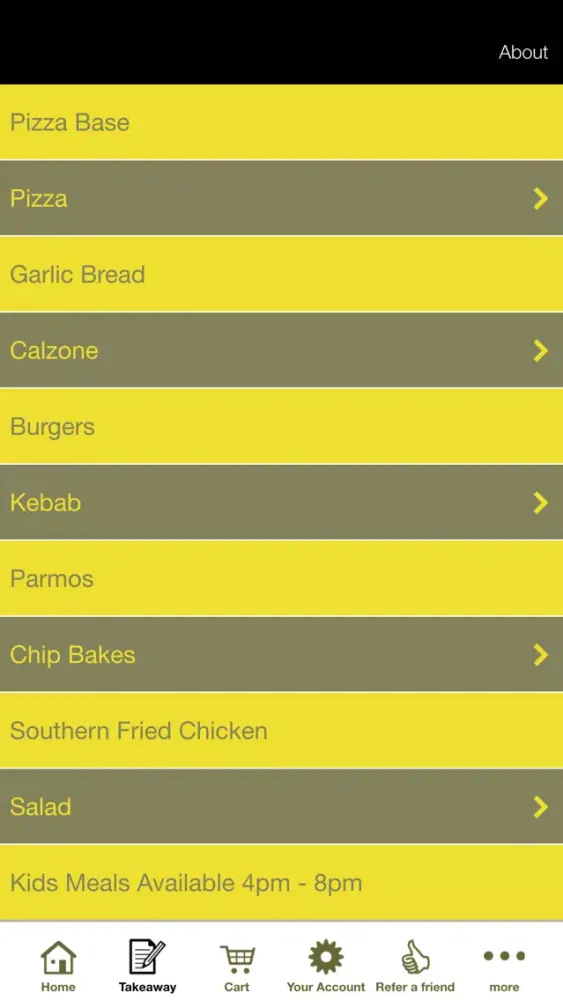 Capturas de tela do Zorba's Takeaway