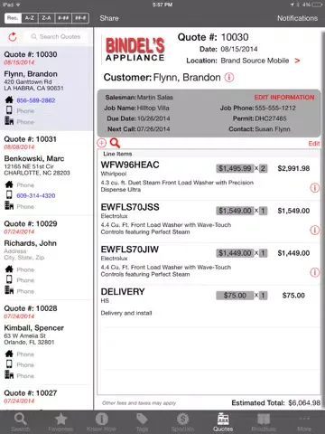 Captures d'écran de BrandSource Dealers iPad 