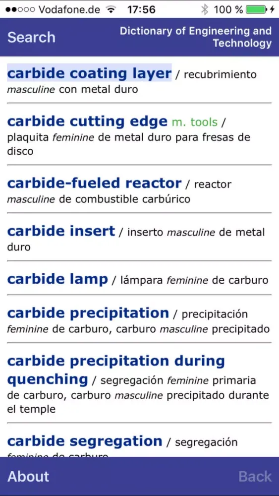 Dictionary Engineering EN-ES 스크린샷