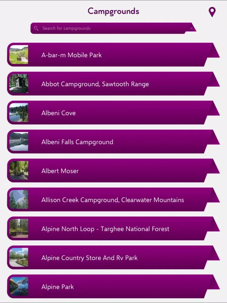 تصاویر Idaho Campgrounds & RV Parks iPad 