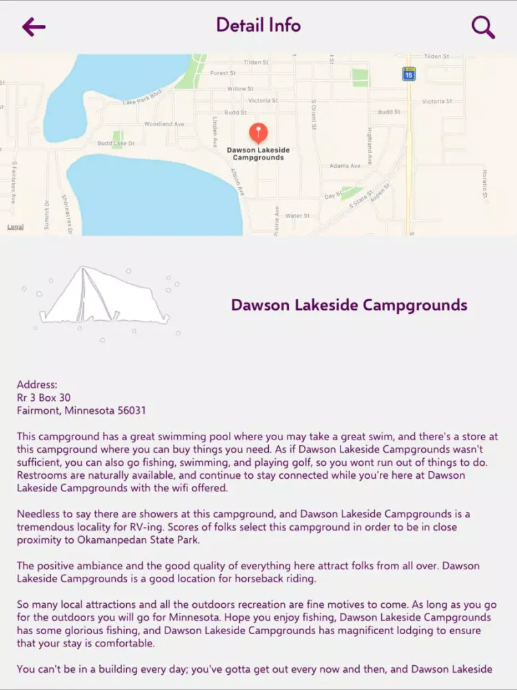 Скриншоты Minnesota Campgrounds Guide iPad 
