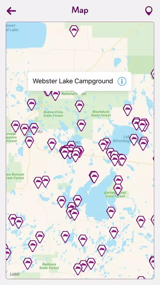 Скриншоты Minnesota Campgrounds Guide
