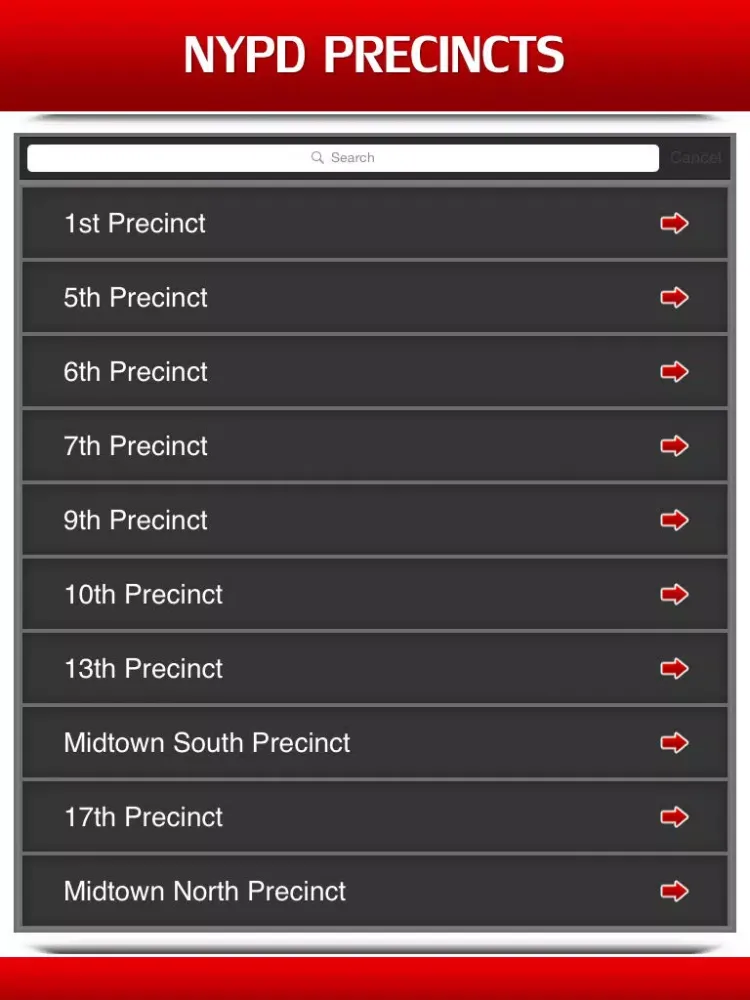 Capturas de tela do NYPD Precincts - NYC iPad 