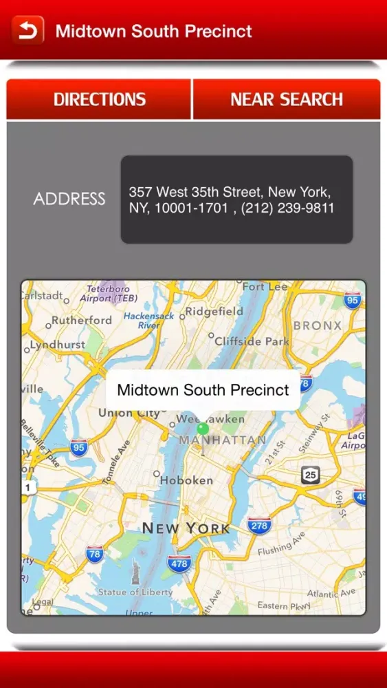 Capturas de tela do NYPD Precincts - NYC