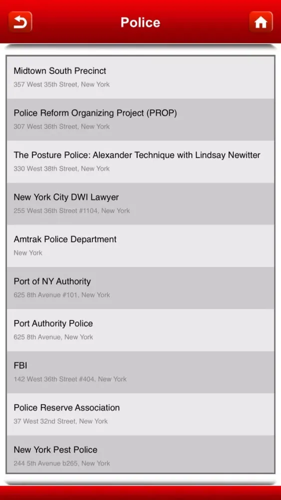 Capturas de tela do NYPD Precincts - NYC