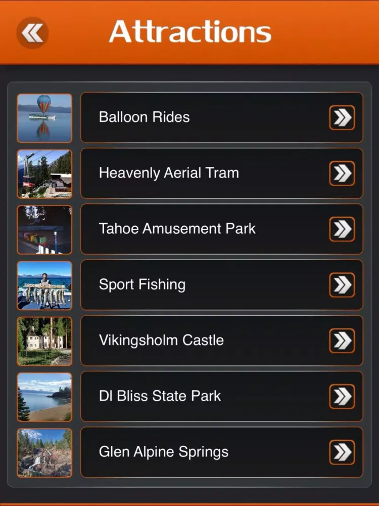 Capturas de tela do South Lake Tahoe City Guide iPad 