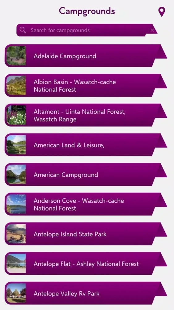 Captures d'écran de Utah Campgrounds & RV Parks