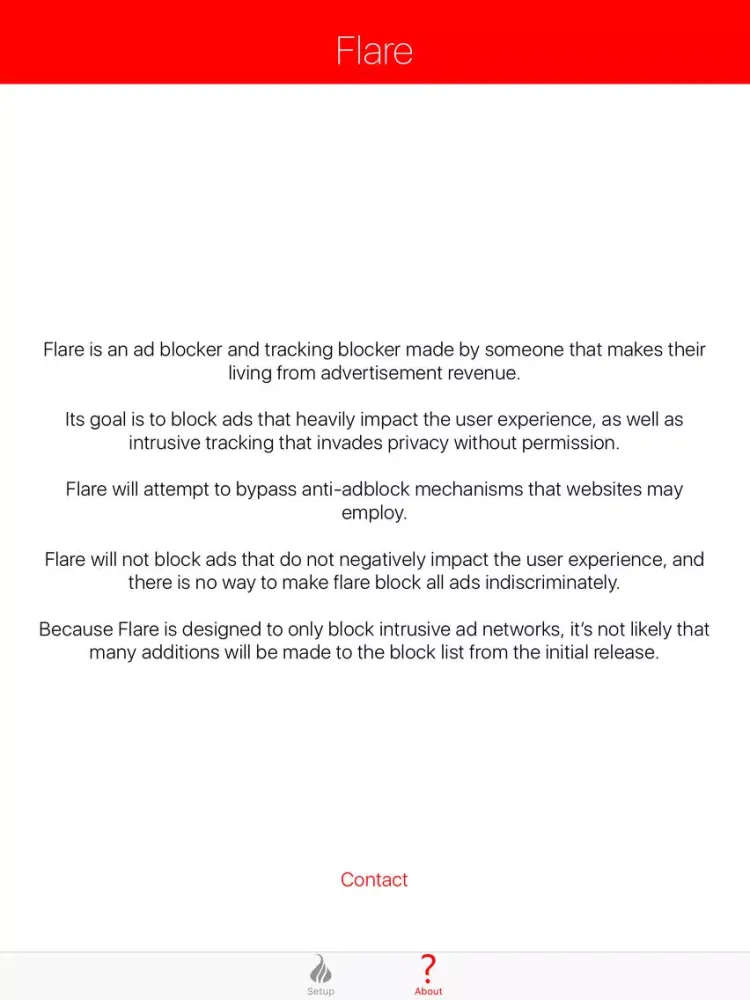 تصاویر Flare: Block Tracking and Ads iPad 