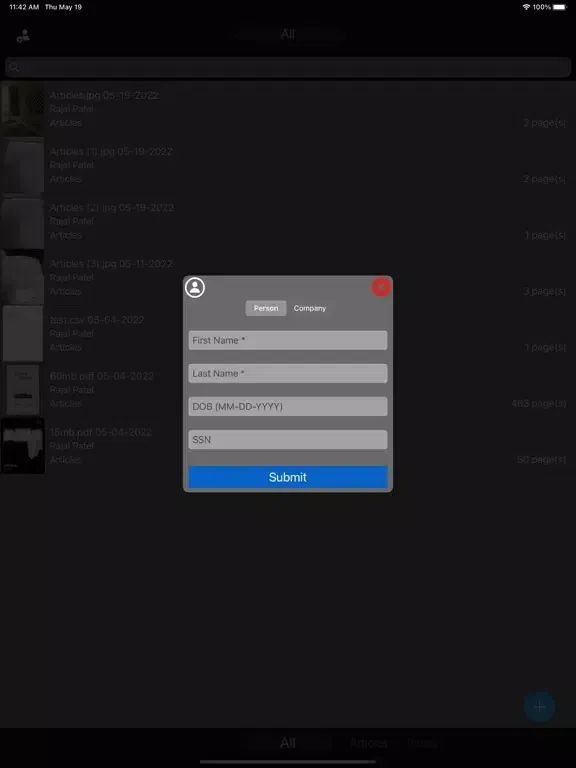 DocFile iPad  Screenshots