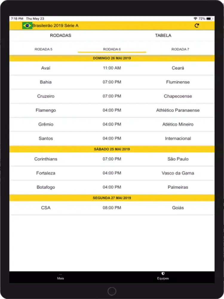 Ảnh chụp màn hình của Brasileirão Série A iPad 