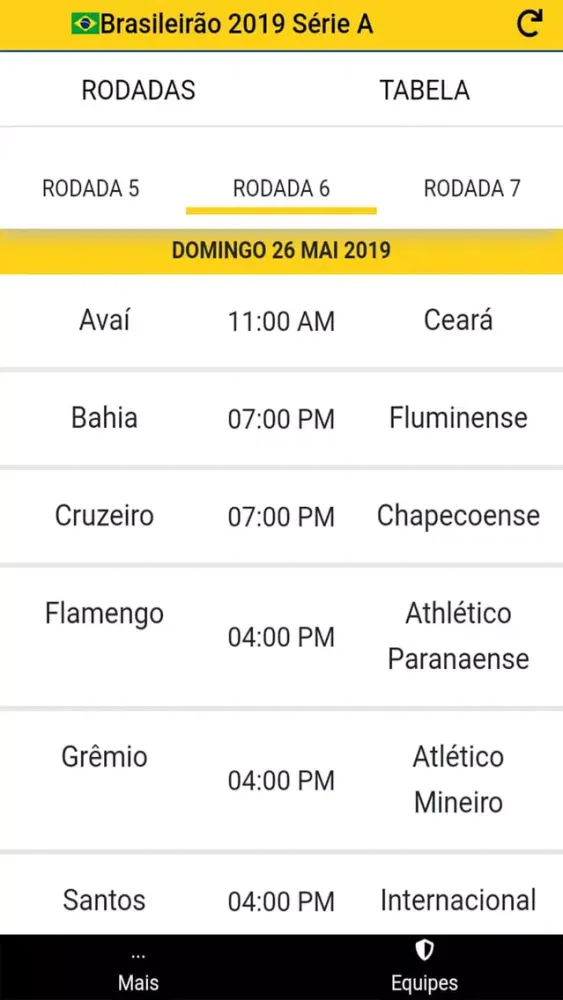 Ảnh chụp màn hình của Brasileirão Série A