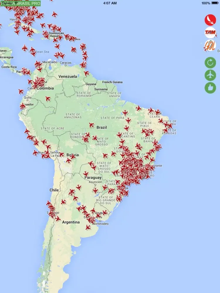 ภาพหน้าจอของ Air BR : Live flight Status & Radar for Avianca Brasil, TAM Linhas and GOL Airlines iPad 
