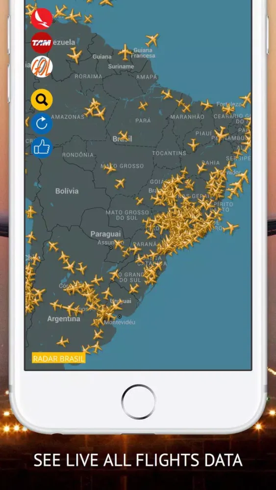 ภาพหน้าจอของ Air BR : Live flight Status & Radar for Avianca Brasil, TAM Linhas and GOL Airlines