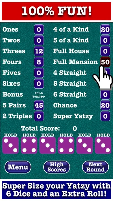 Ảnh chụp màn hình của Super Yatzy - Six Dice of Fun!