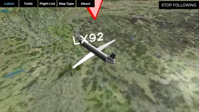 Tangkapan layar Flight Tracker ZRH