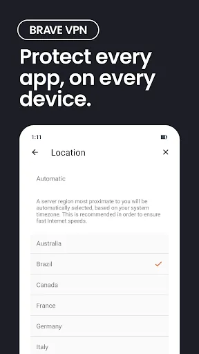 Brave Private Web Browser, VPN Screenshots