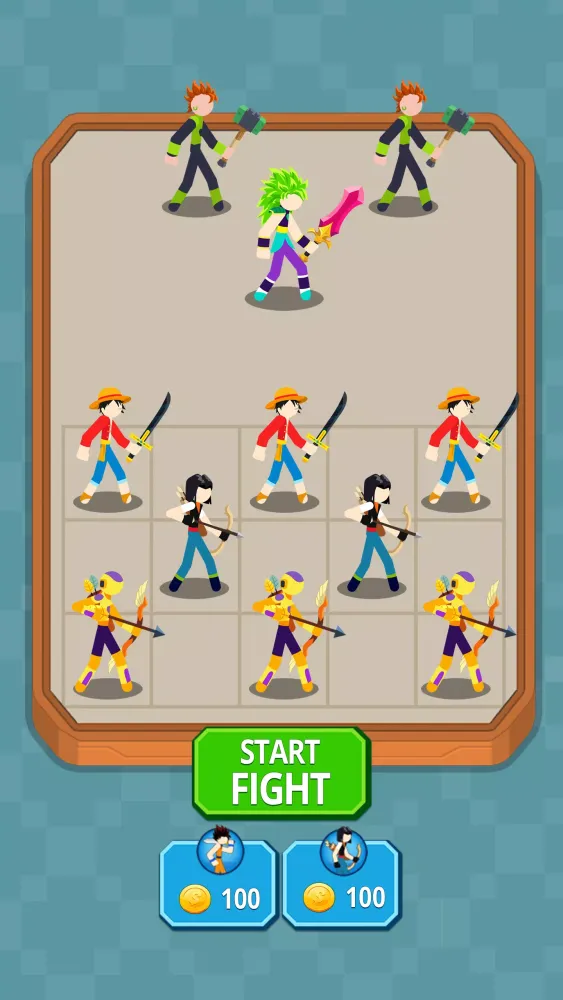 Ảnh chụp màn hình của Stickman Warriors - Merge Hero