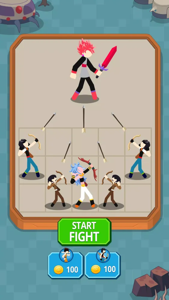 Ảnh chụp màn hình của Stickman Warriors - Merge Hero