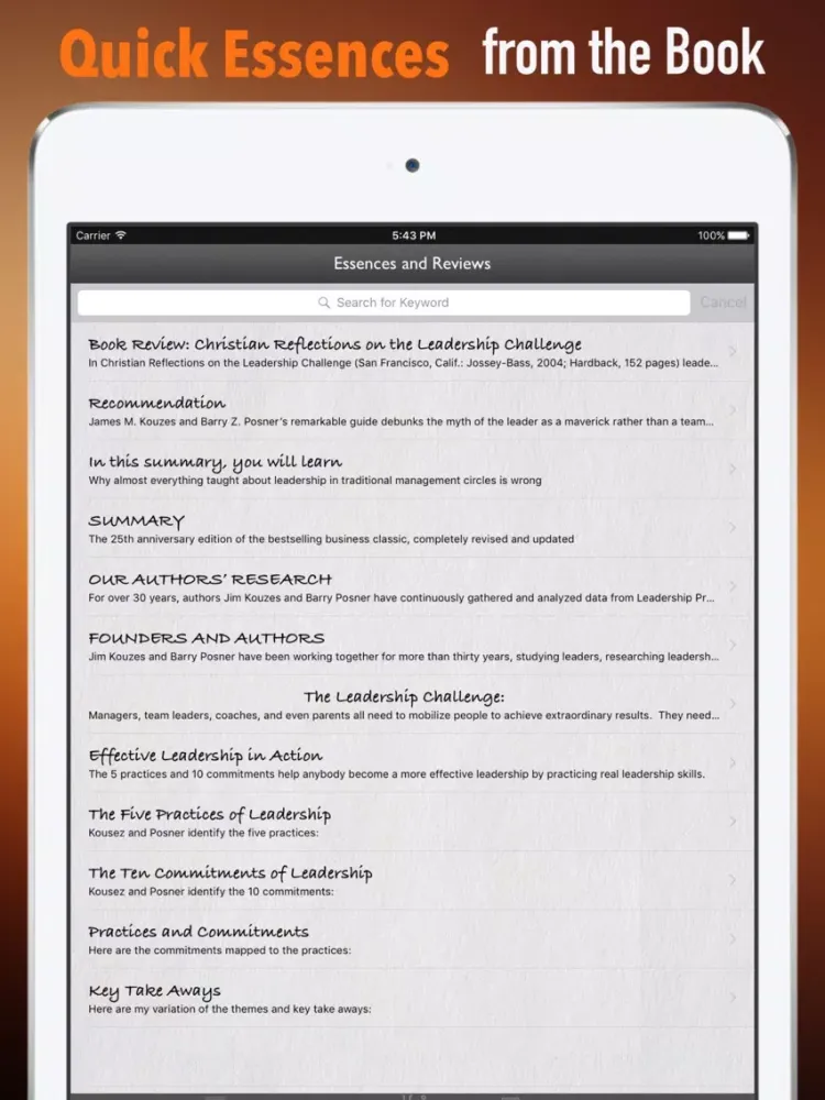 Captures d'écran de Quick Wisdom from The Leadership Challenge iPad 