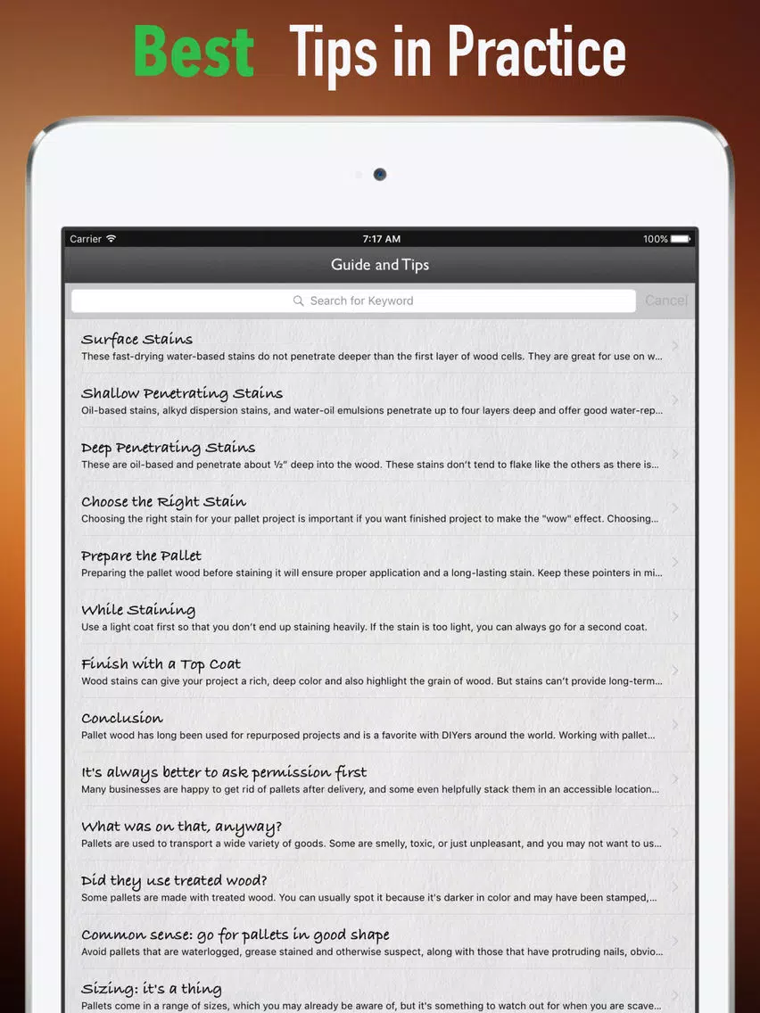 Wood Pallets:Projects Creating Guide and Tips iPad  스크린샷