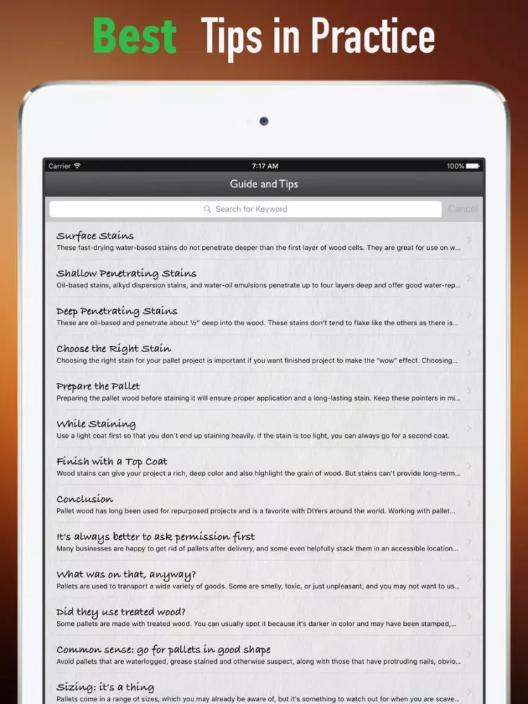 Wood Pallets:Projects Creating Guide and Tips iPad 應用截圖