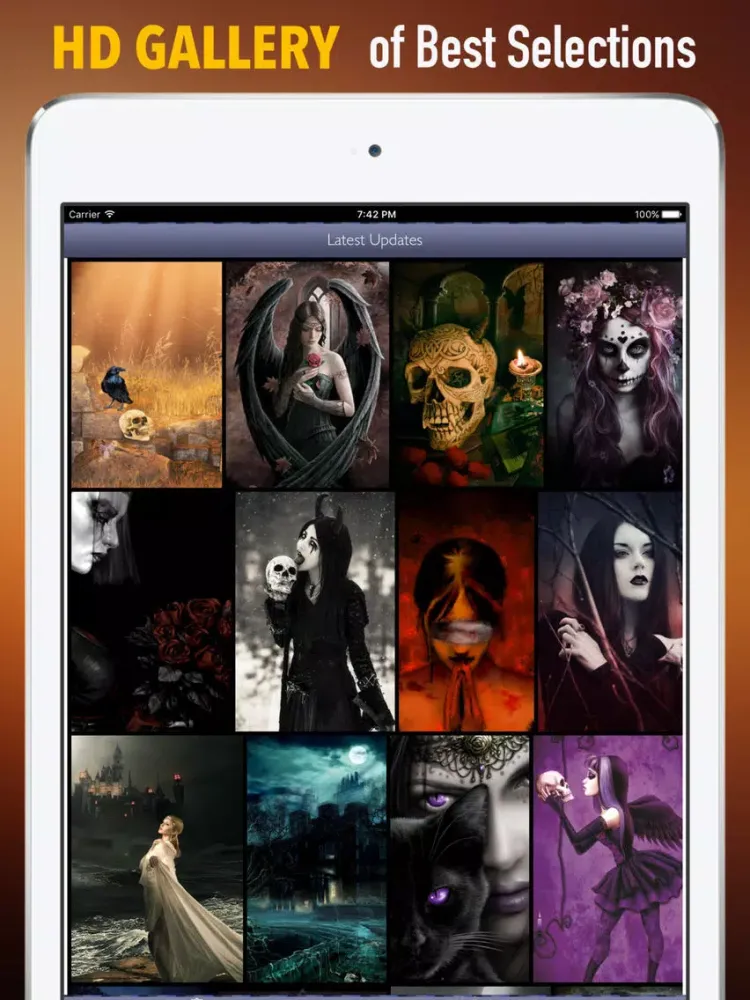 ภาพหน้าจอของ Gothic Art Wallpapers HD: Quotes iPad 