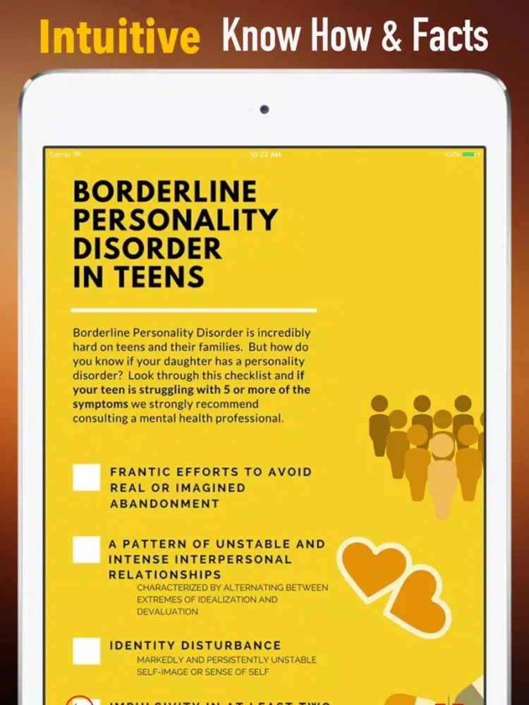 Borderline Personality Disorder (BPD)Self Help iPad  Screenshots