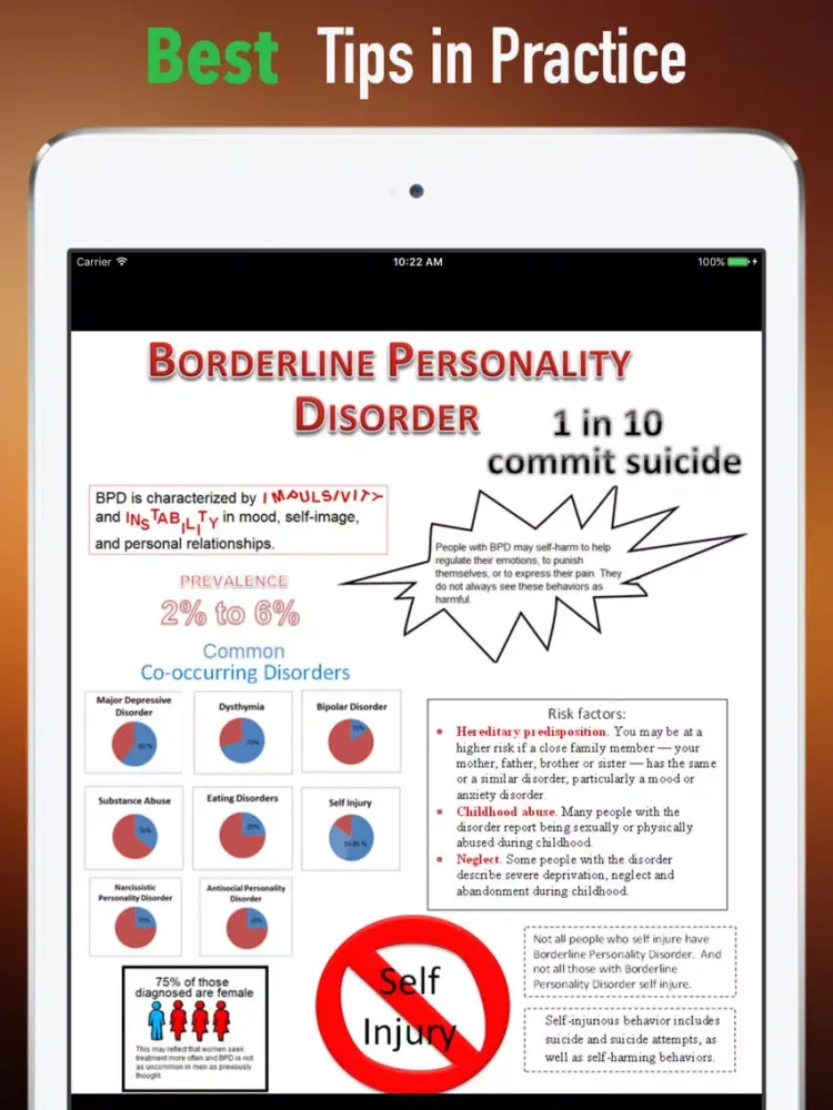 Borderline Personality Disorder (BPD)Self Help iPad  Screenshots