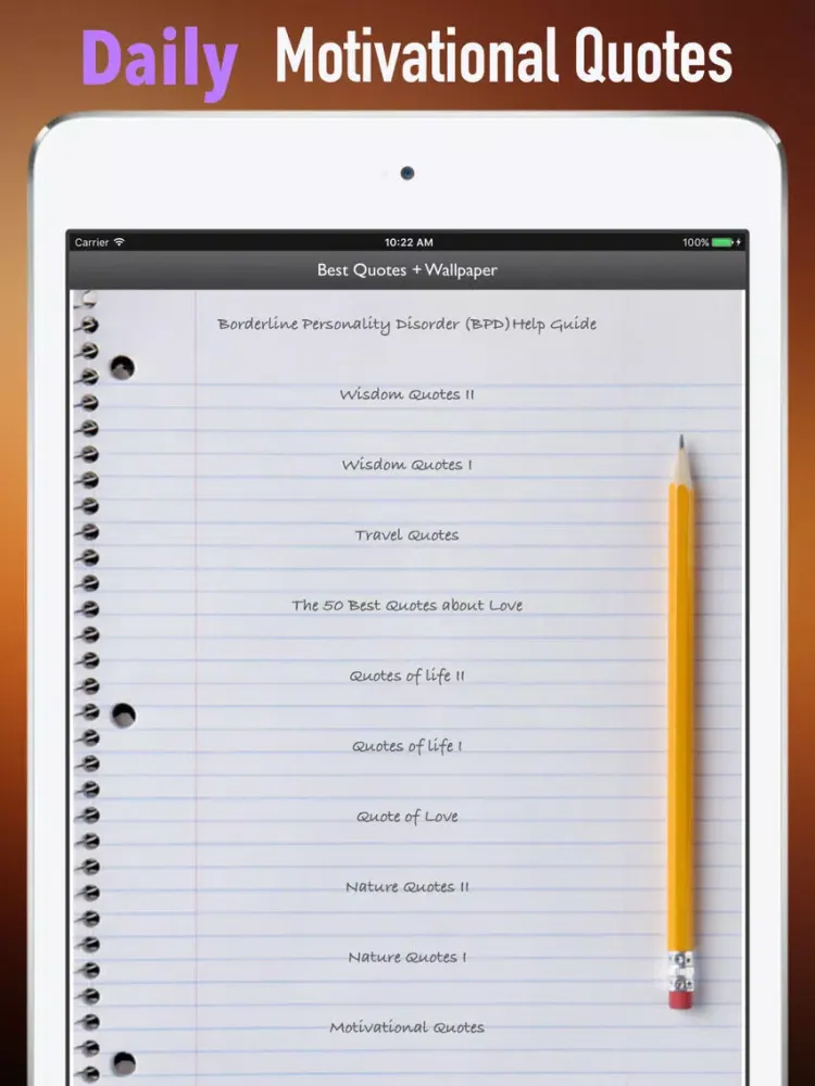 Borderline Personality Disorder (BPD)Self Help iPad  Screenshots