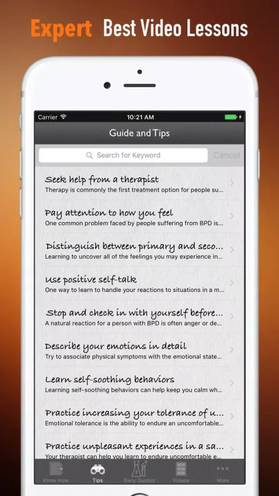 Borderline Personality Disorder (BPD)Self Help Screenshots