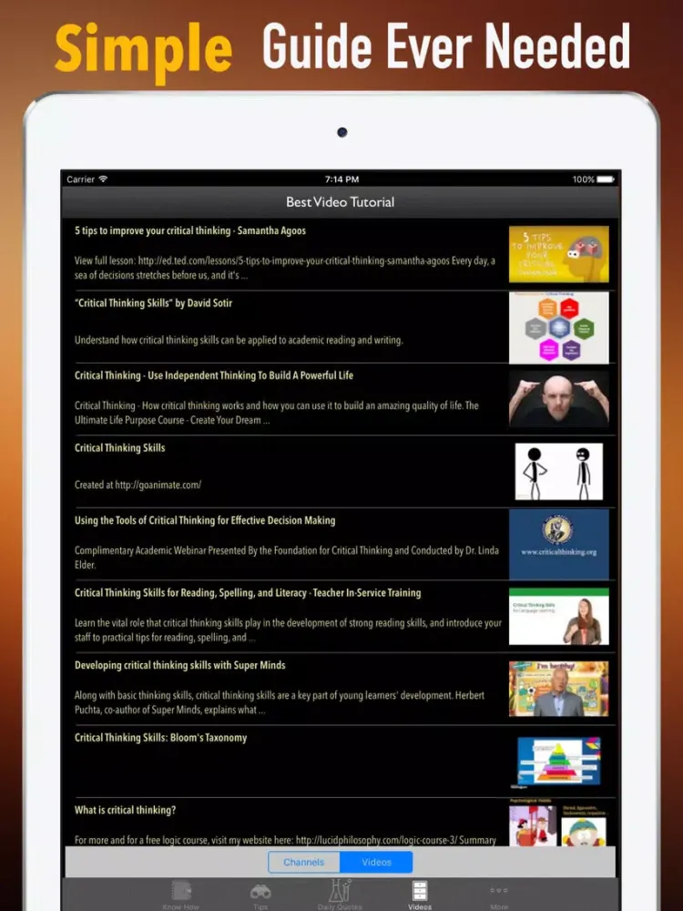 Critical Thinking Skills 101|Guide and Tutorial iPad Screenshots