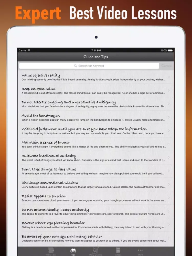 Critical Thinking Skills 101|Guide and Tutorial iPad Screenshots