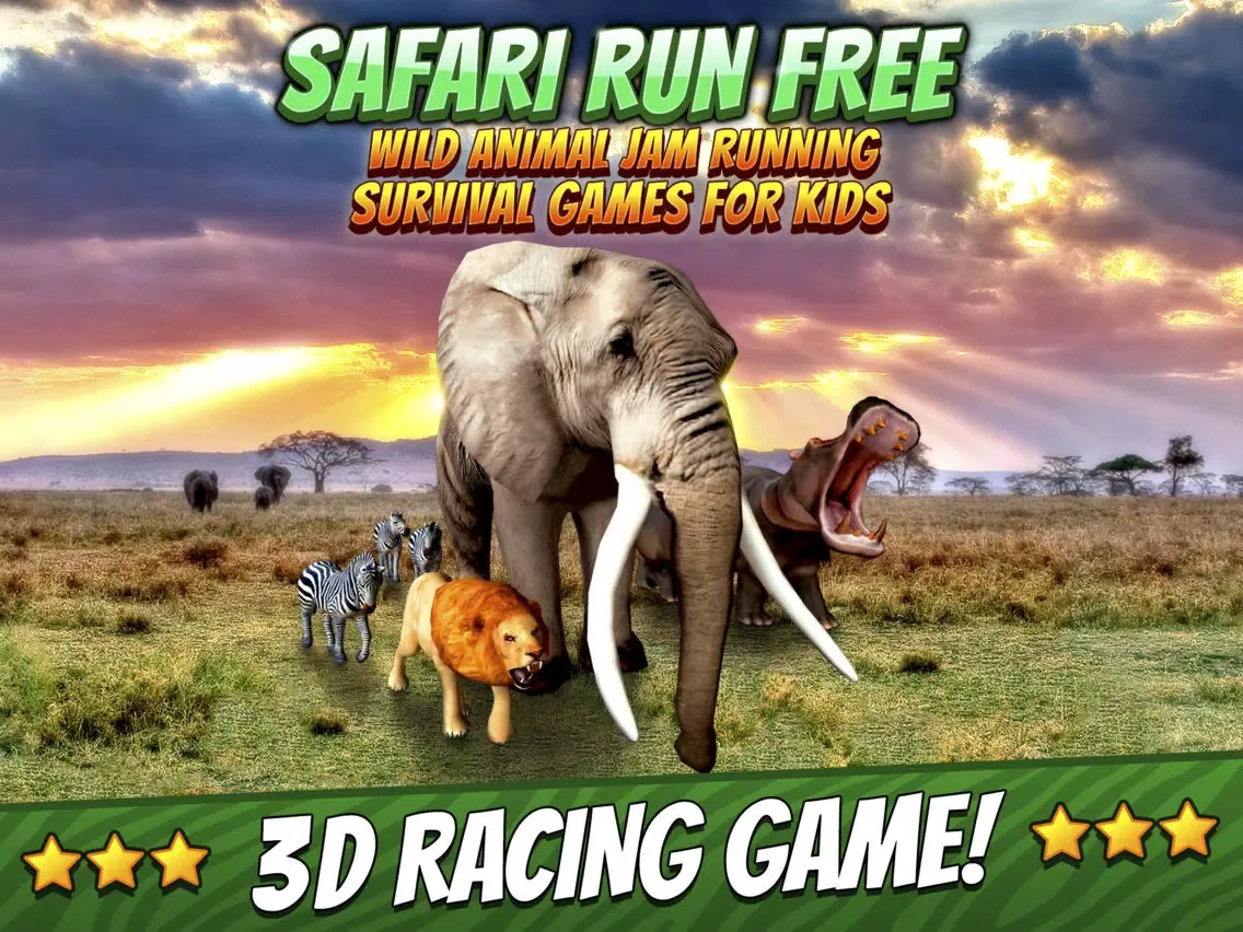Safari Run Free - Wild Animal Jam Running Survival Games for Kids iPad  Screenshots
