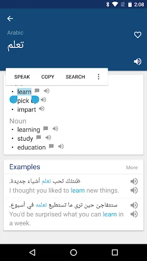 Arabic English Dictionary Screenshots